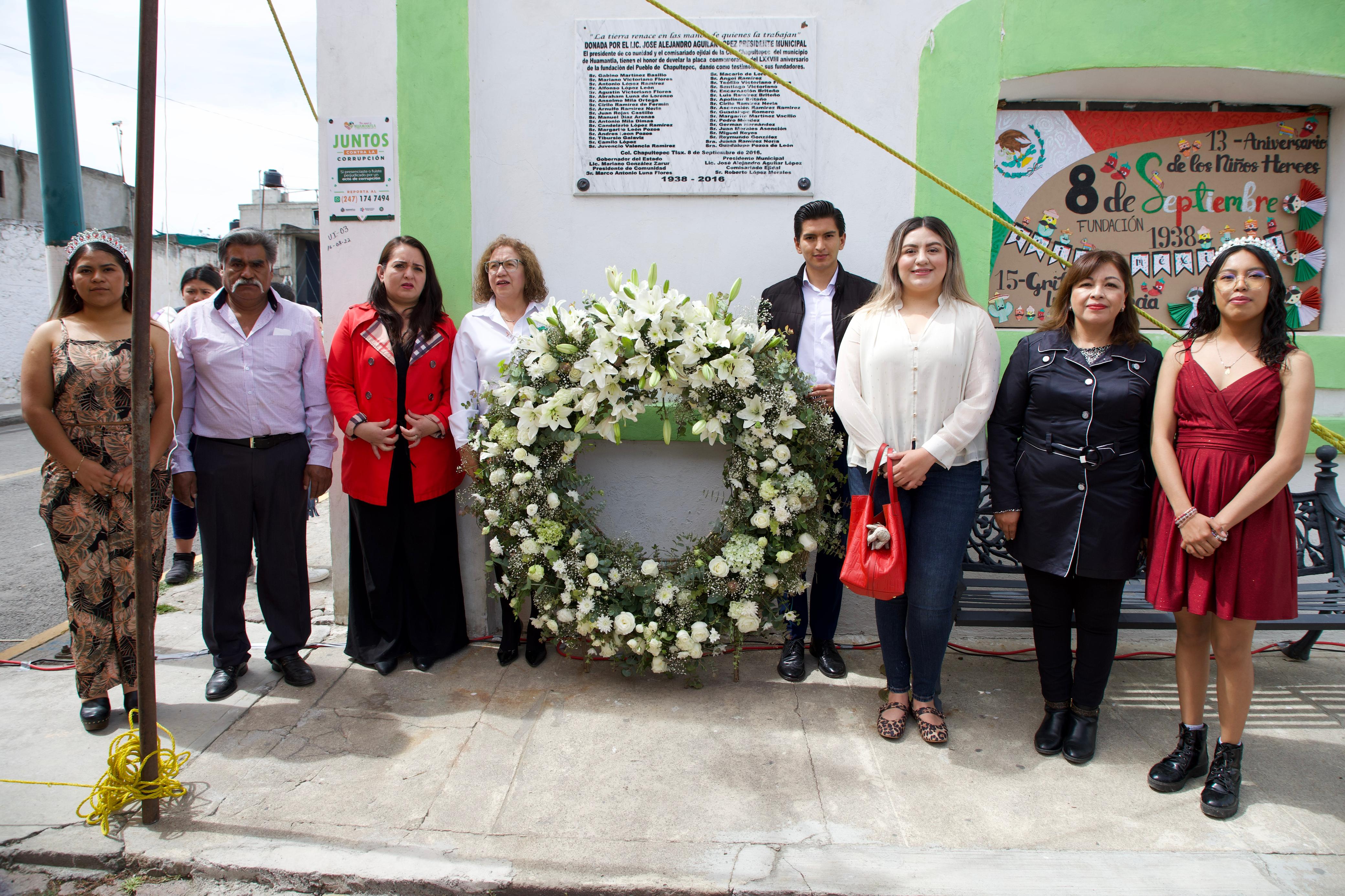 Autoridades municipales y comunitarias conmemoran el 87 aniversario de la fundación del Pueblo de Chapultepec